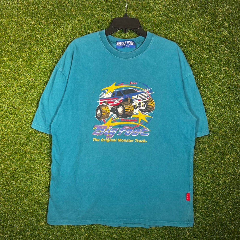 Vintage Bigfoot The Original Monster Truck Graphic T-Shirt Teal Mens XL‎
